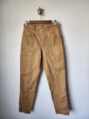 Spanx khaki stretch twill straight leg pants M